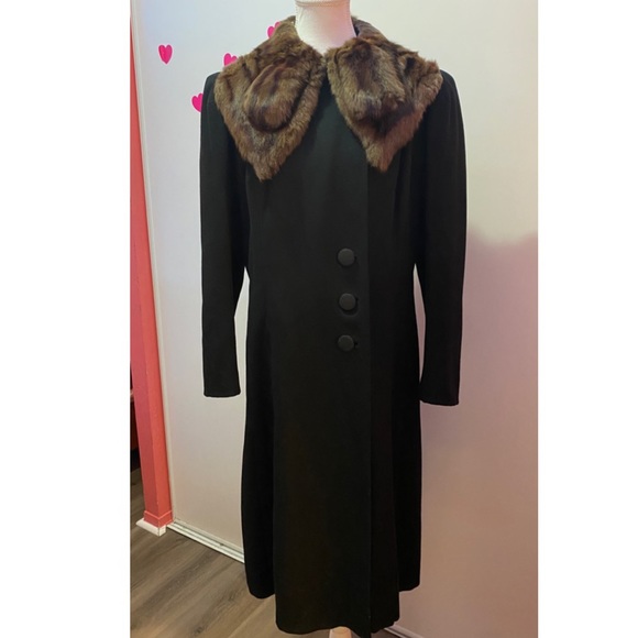 other Jackets & Blazers - Vintage Authentic 1940s Fur Collar Coat